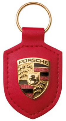 Picture of Crest Keyring Leather Red