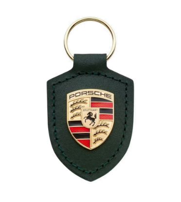 Picture of Keyring, Porsche Crest, Leather, Green, Driven by Dreams, 75Y