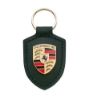 Picture of Keyring, Porsche Crest, Leather, Green