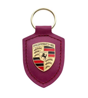 Picture of Keyring, Porsche Crest, Leather, Rubystar, Driven by Dreams, 75Y
