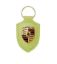 Picture of Keyring, Porsche Crest, Leather, Yellow Metallic